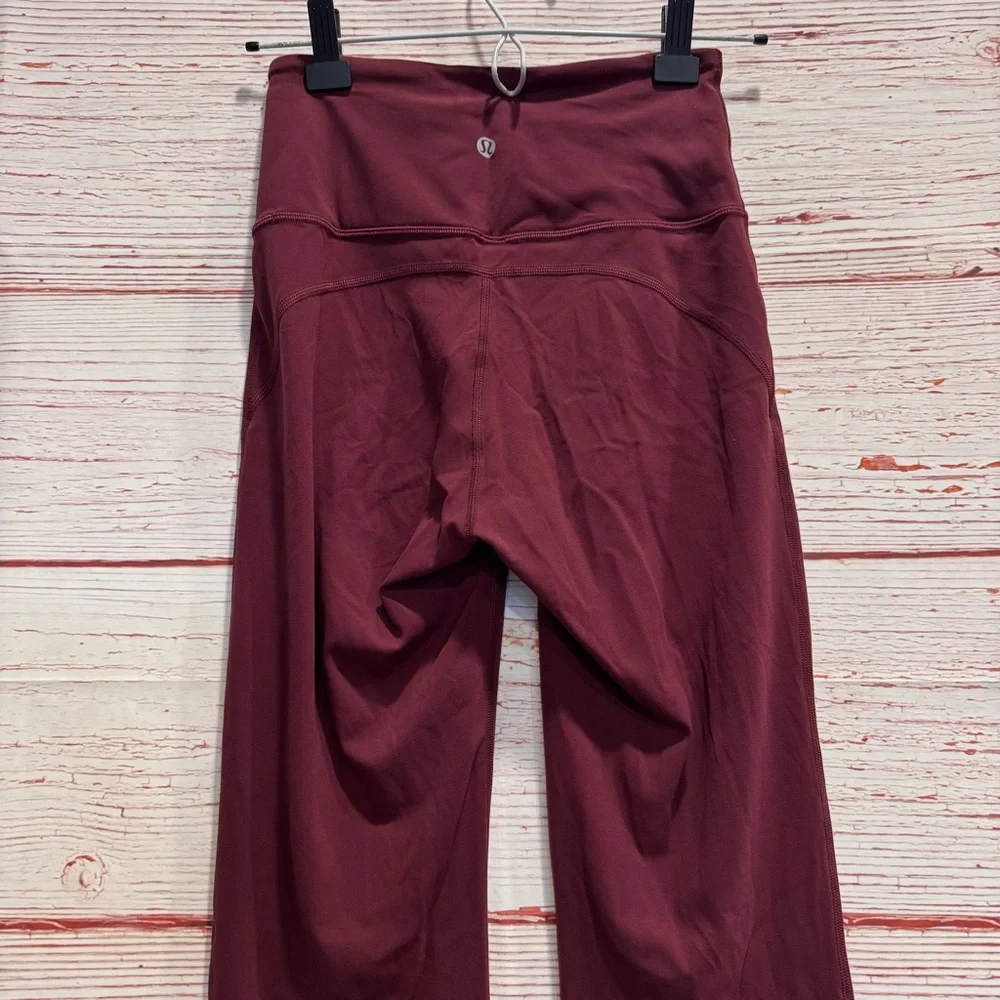 Lululemon Groove Super-High-Rise Flared Pant Nulu in Red Merlot Sz 4